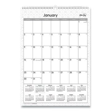 Blue Sky® Enterprise Wall Calendar, Enterprise Geometric Artwork, 12 X 17, White-gray Sheets, 12-month (jan To Dec): 2022 freeshipping - TVN Wholesale